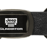 Jeep Gladiator Leather Tri-Ring Key Fob - Gun Metal