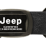 Jeep Grand Cherokee Leather Tri-Ring Key Fob - Gun Metal