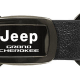 Jeep Grand Cherokee Leather Tri-Ring Key Fob - Gun Metal