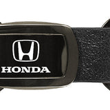 Honda Leather Tri-Ring Key Fob - Gun Metal