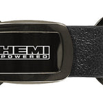 Mopar Hemi Powered Leather Tri-Ring Key Fob - Gun Metal