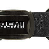 Mopar Hemi Powered Leather Tri-Ring Key Fob - Gun Metal