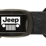 Jeep Grill Leather Tri-Ring Key Fob - Gun Metal