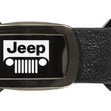 Jeep Grill Leather Tri-Ring Key Fob - Gun Metal