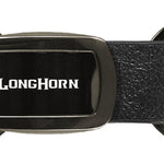 Ram Longhorn Leather Tri-Ring Key Fob - Gun Metal