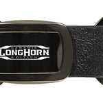 Ram Longhorn Laramie Leather Tri-Ring Key Fob - Gun Metal