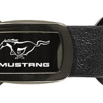 Mustang Leather Tri-Ring Key Fob - Gun Metal