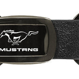 Mustang Leather Tri-Ring Key Fob - Gun Metal