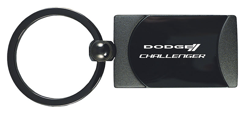 Dodge Challenger Two-Tone Rectangular Key Fob - Gun Metal