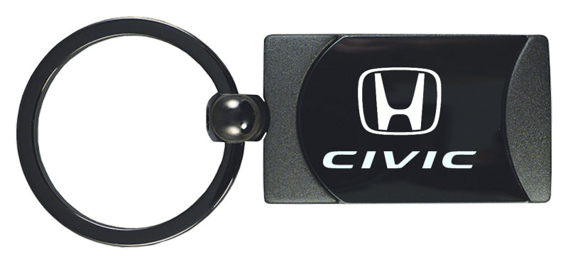 Honda Civic Two-Tone Rectangular Key Fob - Gun Metal