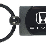 Honda Civic (Reverse C) Two-Tone Rectangular Key Fob - Gun Metal