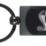 Mustang Cobra Two-Tone Rectangular Key Fob - Gun Metal