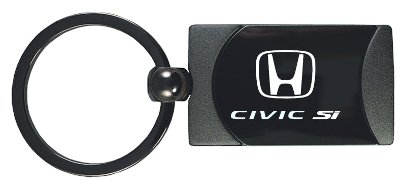 Honda Civic SI Two-Tone Rectangular Key Fob - Gun Metal