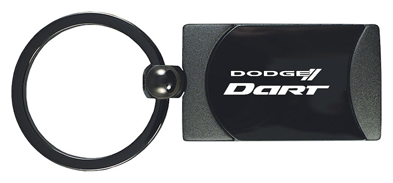 Dodge Dart Two-Tone Rectangular Key Fob - Gun Metal