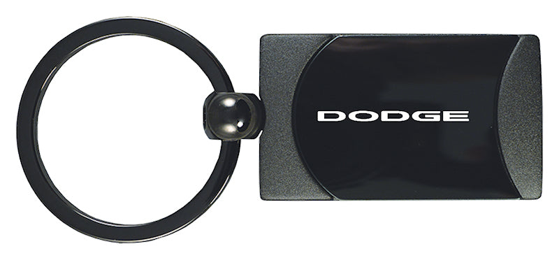 Dodge Two-Tone Rectangular Key Fob - Gun Metal