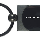 Dodge Stripe Two-Tone Rectangular Key Fob - Gun Metal