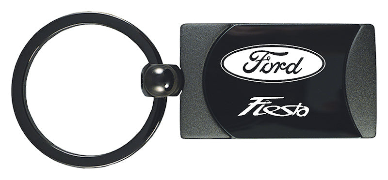 Ford Fiesta Two-Tone Rectangular Key Fob - Gun Metal