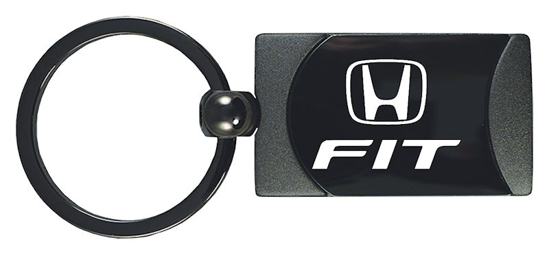 Honda Fit Two-Tone Rectangular Key Fob - Gun Metal