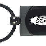 Ford Two-Tone Rectangular Key Fob - Gun Metal