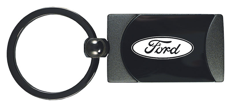 Ford Two-Tone Rectangular Key Fob - Gun Metal