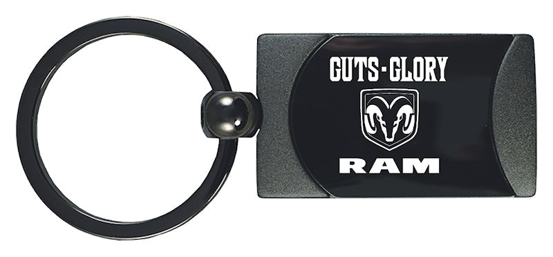 Ram Guts - Glory - Ram Two-Tone Rectangular Key Fob - Gun Metal