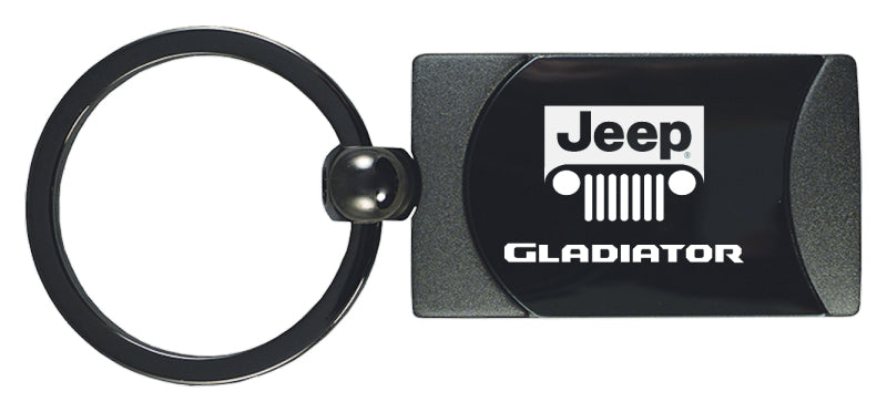 Jeep Gladiator Two-Tone Rectangular Key Fob - Gun Metal