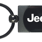 Jeep Two-Tone Rectangular Key Fob - Gun Metal