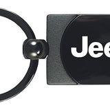 Jeep Two-Tone Rectangular Key Fob - Gun Metal