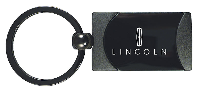 Lincoln Two-Tone Rectangular Key Fob - Gun Metal