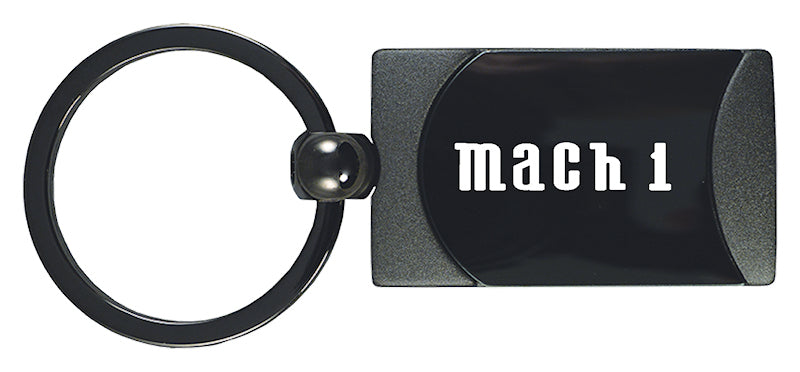 Ford Mach 1 Two-Tone Rectangular Key Fob - Gun Metal