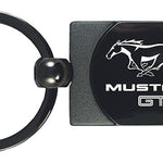 Mustang GT Two-Tone Rectangular Key Fob - Gun Metal