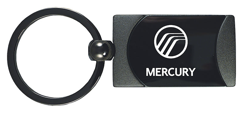 Mercury Two-Tone Rectangular Key Fob - Gun Metal