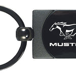 Mustang Two-Tone Rectangular Key Fob - Gun Metal