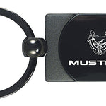 Mustang 45th Ann. Two-Tone Rectangular Key Fob - Gun Metal