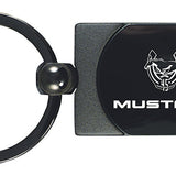 Mustang 45th Ann. Two-Tone Rectangular Key Fob - Gun Metal