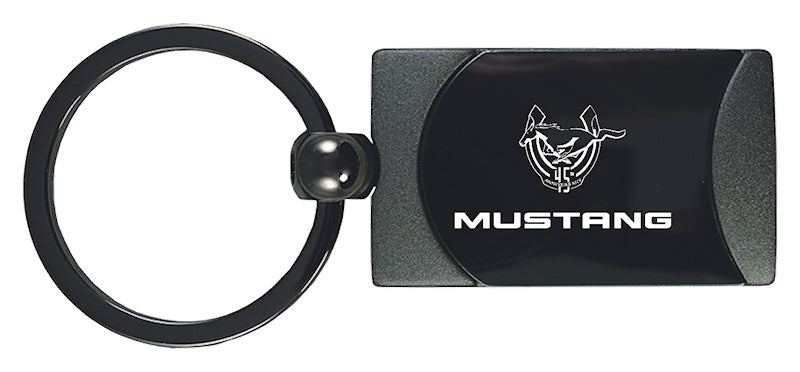 Mustang 45th Ann. Two-Tone Rectangular Key Fob - Gun Metal