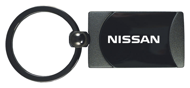 Nissan Two-Tone Rectangular Key Fob - Gun Metal