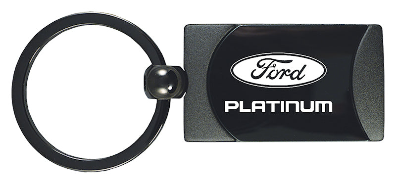 Ford Platinum Two-Tone Rectangular Key Fob - Gun Metal