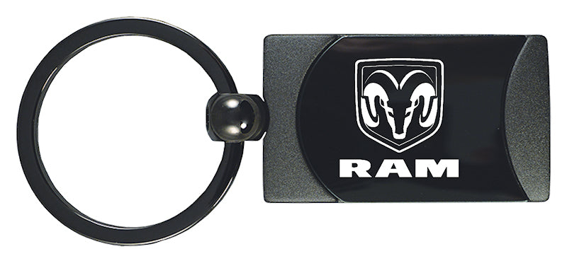 Ram Two-Tone Rectangular Key Fob - Gun Metal