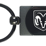 Ram Head Two-Tone Rectangular Key Fob - Gun Metal