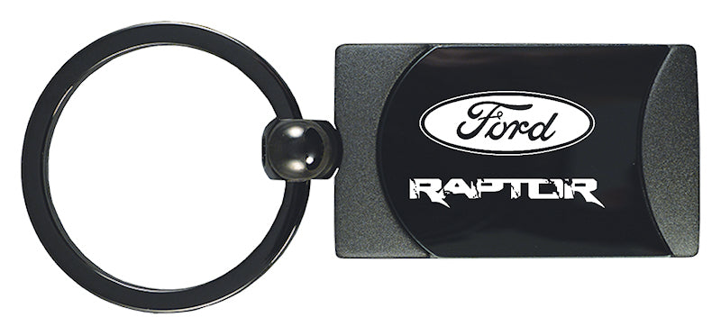 Ford Raptor Two-Tone Rectangular Key Fob - Gun Metal