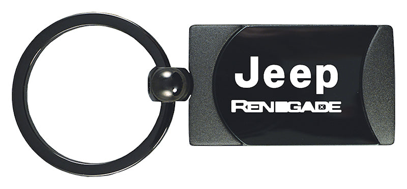 Jeep Renegade Two-Tone Rectangular Key Fob - Gun Metal