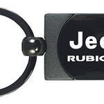 Jeep Rubicon Two-Tone Rectangular Key Fob - Gun Metal