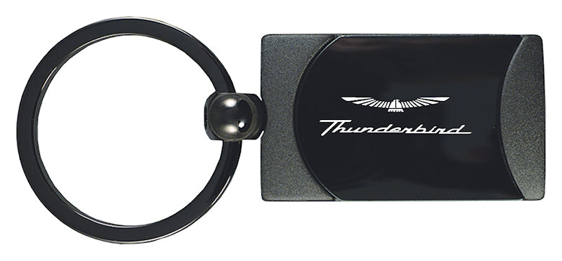 Ford Thunderbird Two-Tone Rectangular Key Fob - Gun Metal