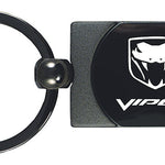 Dodge Viper (Fangs) Two-Tone Rectangular Key Fob - Gun Metal