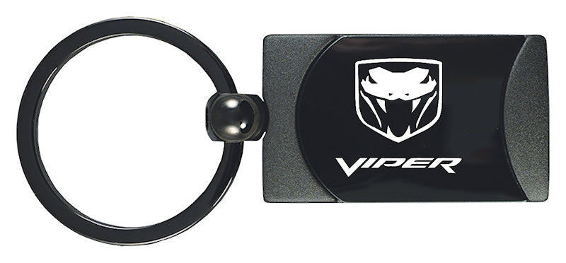 Dodge Viper (Fangs) Two-Tone Rectangular Key Fob - Gun Metal