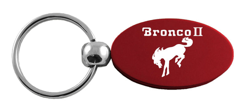 Ford Bronco II Oval Key Fob - Burgundy