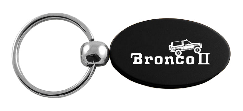 Ford Bronco II Climbing Oval Key Fob - Black