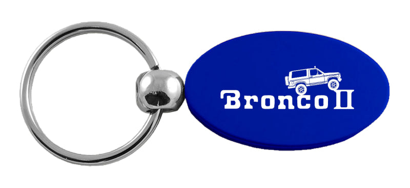 Ford Bronco II Climbing Oval Key Fob - Blue