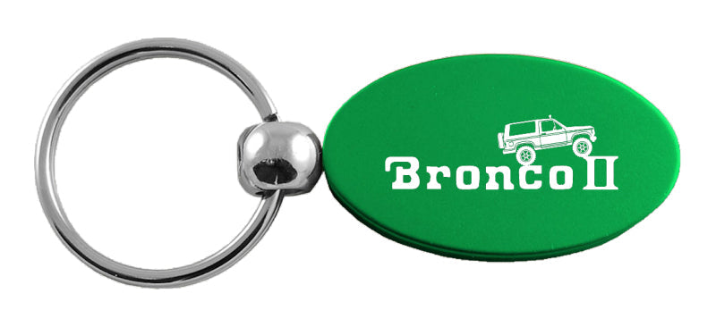 Ford Bronco II Climbing Oval Key Fob - Green